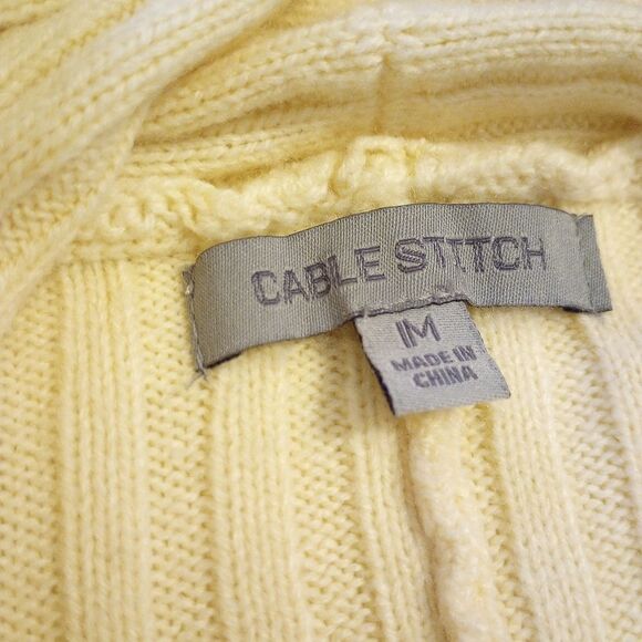 Cable Stitch 100% acrylic cream cable knit open cardigan with thumb holes - Picture 7 of 12
